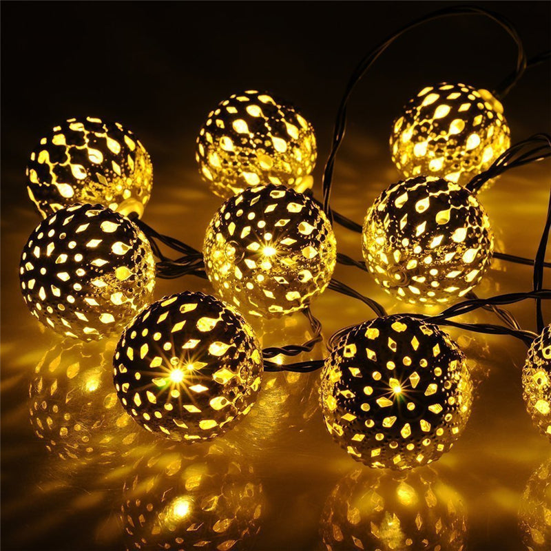 5M/6.5M/7M LED Solar Garden String Light Outdoor Moroccan Hanging Lantern Fairy Lamp