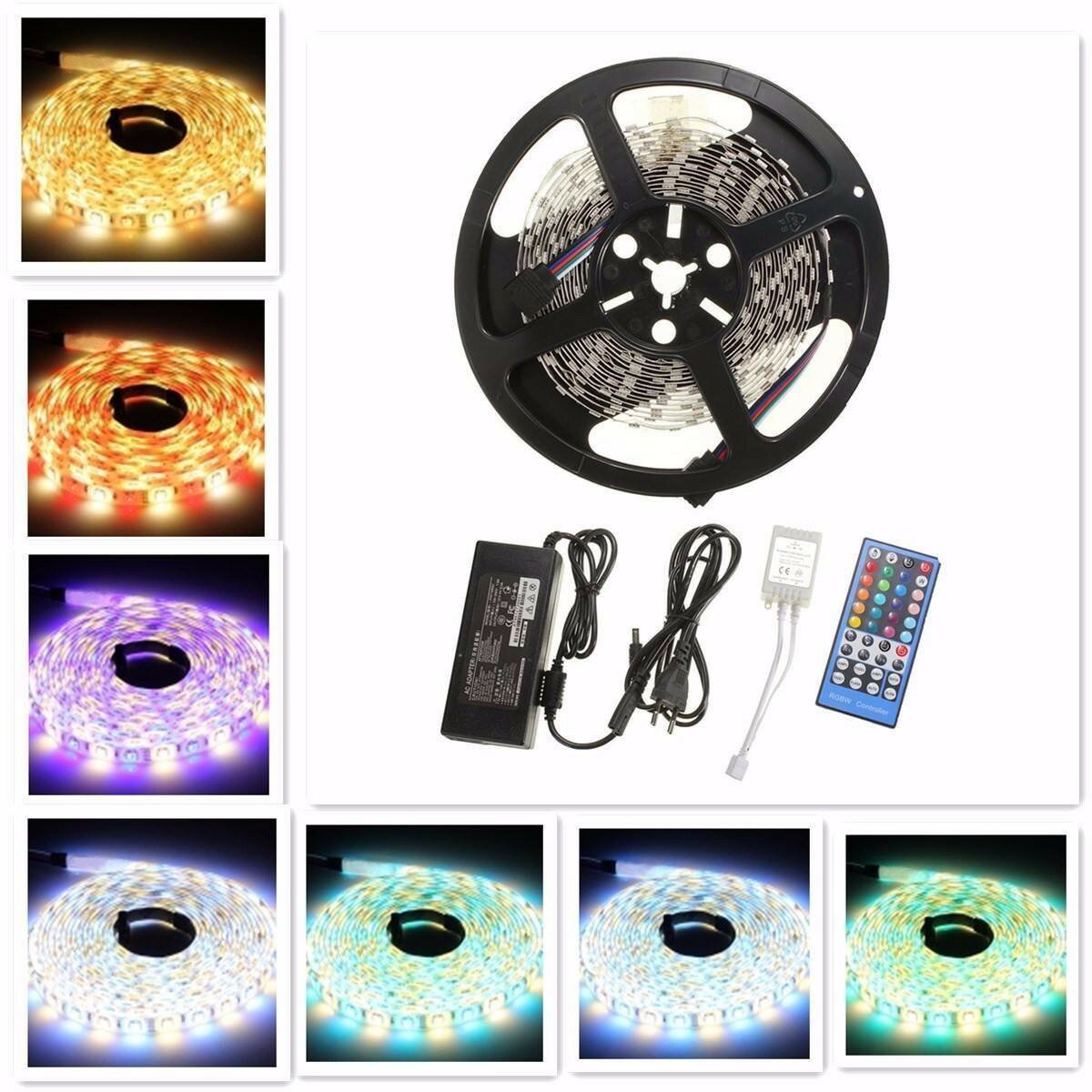 16.4ft (5m) 5050 300Leds RGB+Warm White Flexible RGBW LED Strip Kit ,5M RGBW Strip + 40Key RGBWW Remote Controller + 12V 5A Power Supply