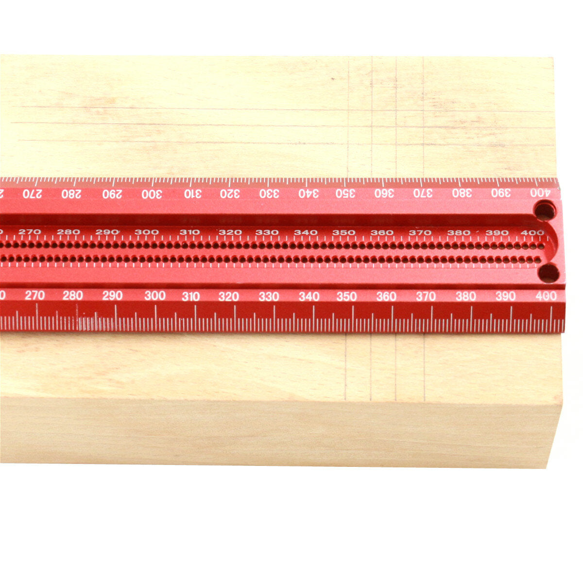 Woodworking Line Scribe T-Type Ruler, Aluminum Alloy, 300/400/500/600mm, 1mm Hole Crossed Marking Gauge