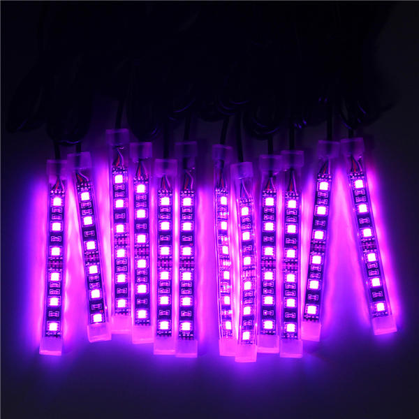12x LED Remote Wireless Neon Light Strips Kit For Car Truck Lorry Boat Motor Bike