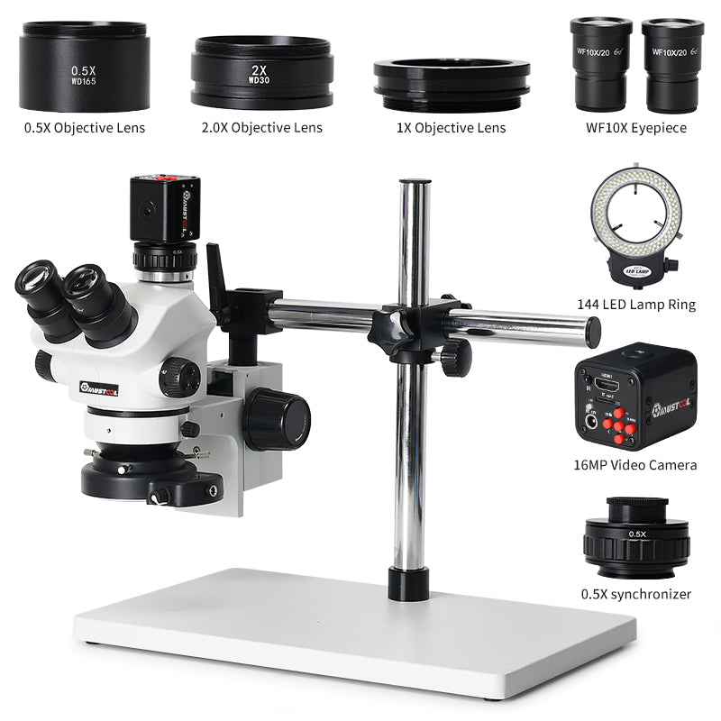 21MP 4K 1080P HDMI Video Camera Simul-Focal 3.5X-100X Continuous Zoom Stereo Trinocular Microscope CTV Adapter Barlow Lens