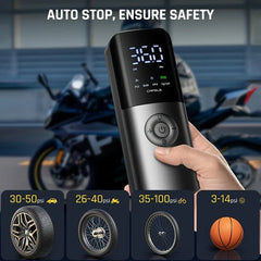 150PSI Wireless Air Pump 35W Power 4000mAh Battery Type-C LED Display 0.5KG Lightweight Mini Bike Pump for Car Bicycle Electric Scooter Basketball
