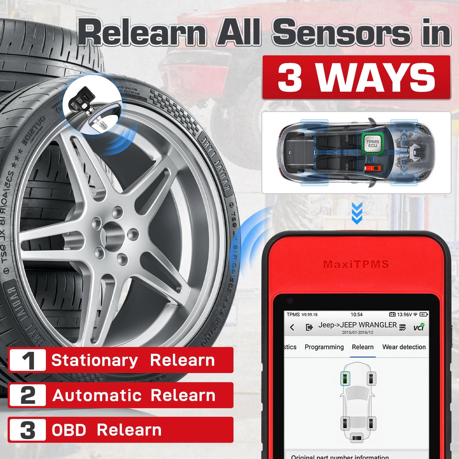 Diagnostic Scanner TPMS Relearn & Scan Tool Upgraded of TS508 Oil Reset/BMS/SAS/EPB Work With TBE200E