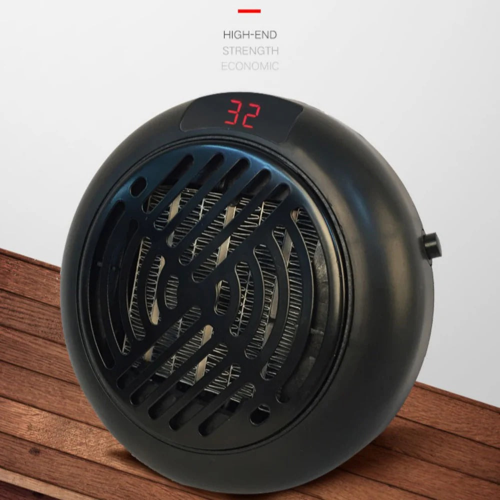 900W Mini Portable Electric Heater Fan - Wall Outlet Warm Air Blower for Home & Office