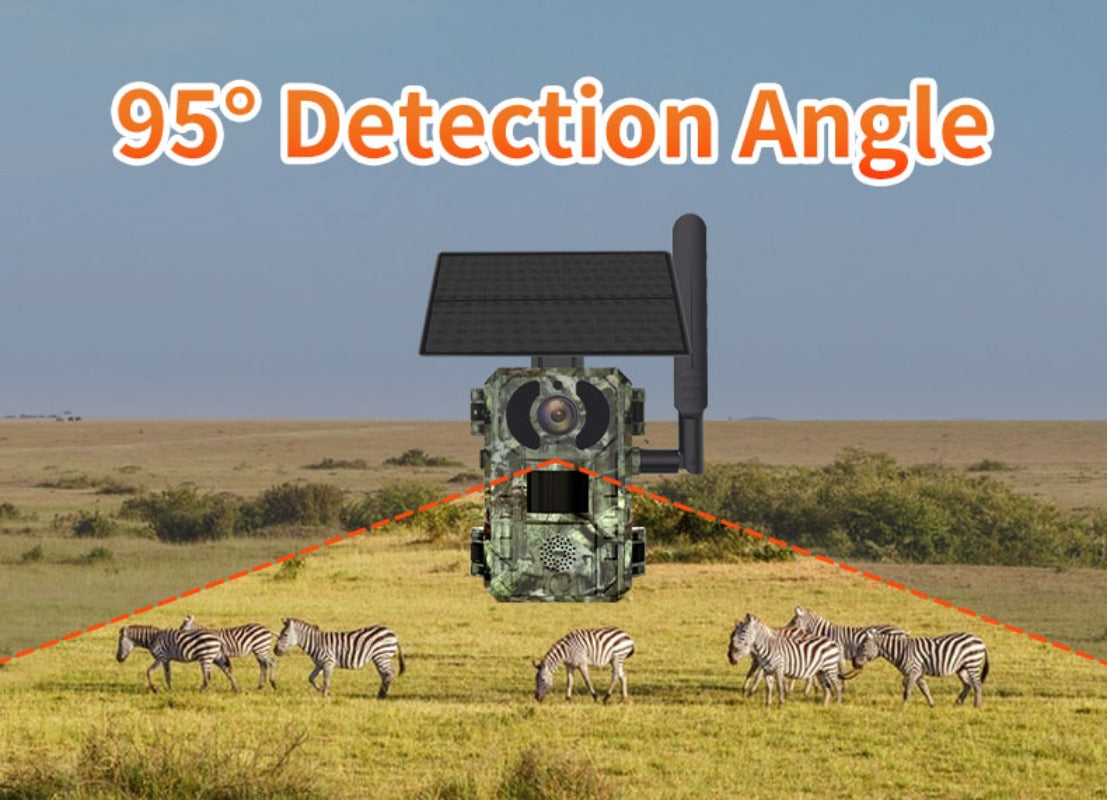 4MP 1440P 4G Wildlife Camera with Solar Panel, PIR Motion Sensor, Waterproof, Night Vision for Hunting and Trail Use