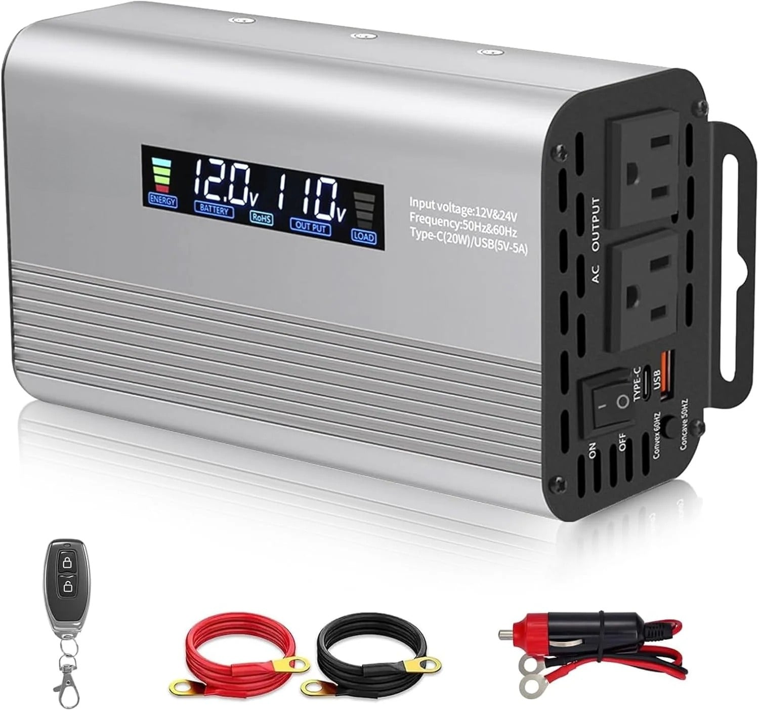 GreenZech Pro Inverter | 500W 1000W 1500W | 12V 24V Auto-Detect | Professional Pure Sine Wave Converter