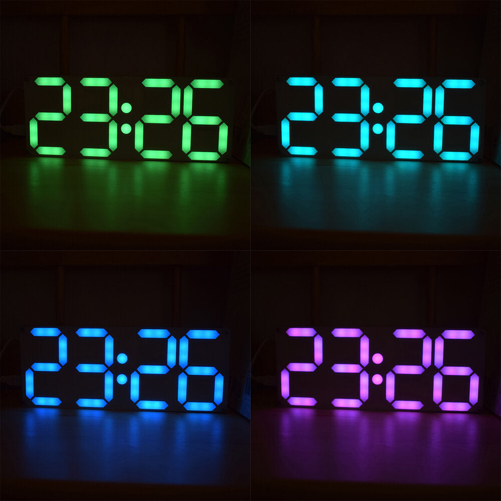 Large Size Rainbow Color Digital Tube DS3231 Clock DIY Kit