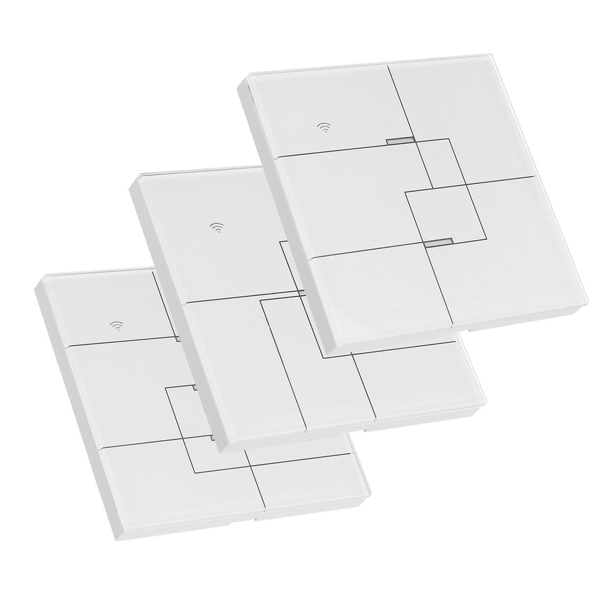 1/2/3 Way AC100-240V Smart Wifi Light Switch Wall Touch Switch Panel Work with Alexa Google Home