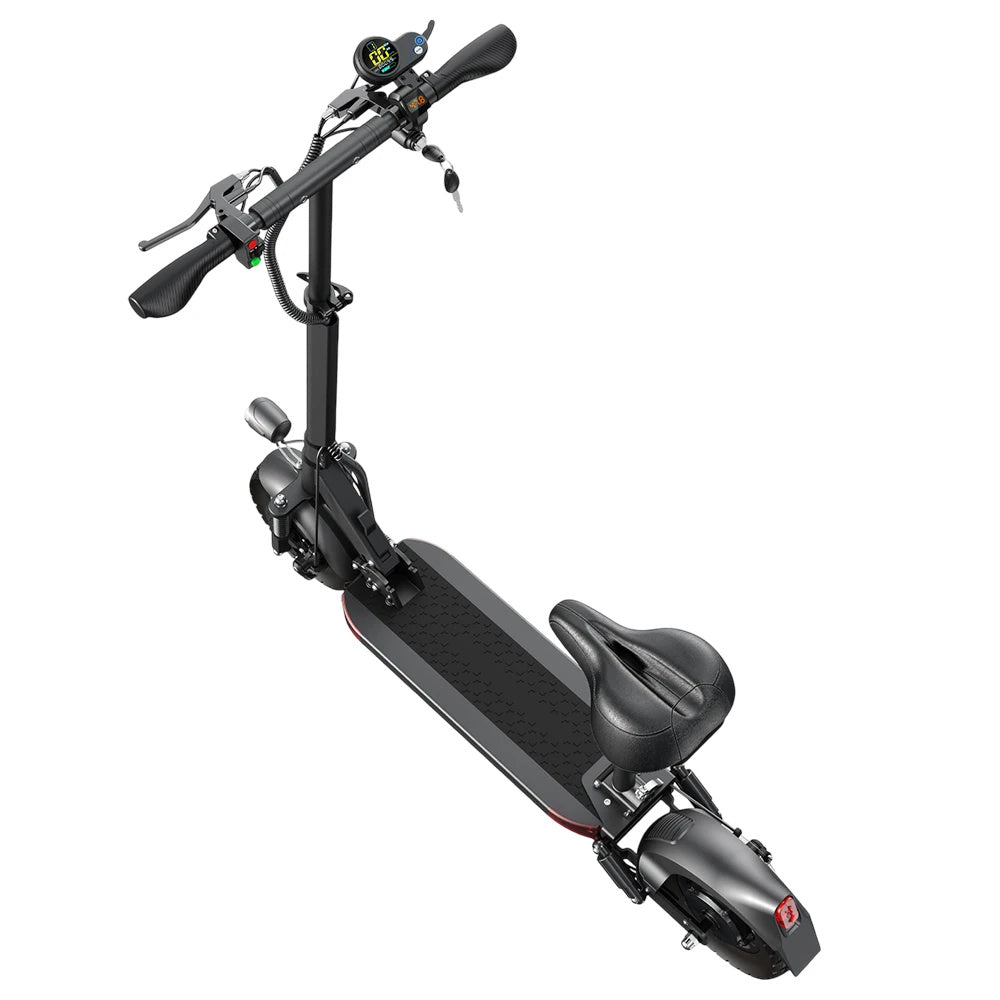 Electric Scooter With Seat 48V 18Ah 500W Recommended Top Speed 25KM/H 10inch Folding Moped Electric Scooter 60KM Mileage Max Load 120Kg
