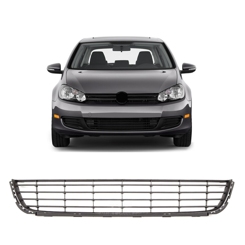 Front Lower Centre Bumper Grille Black Insurance Approved for VW Golf MK6 2009-2012
