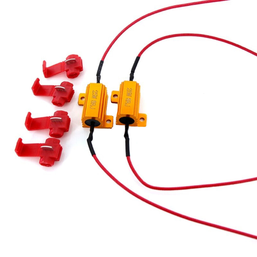 4pcs 25W LED Reverse Brake Turn Signal Light Load Resistor Car Light Resistance 6/8/10/25R Load Resistors