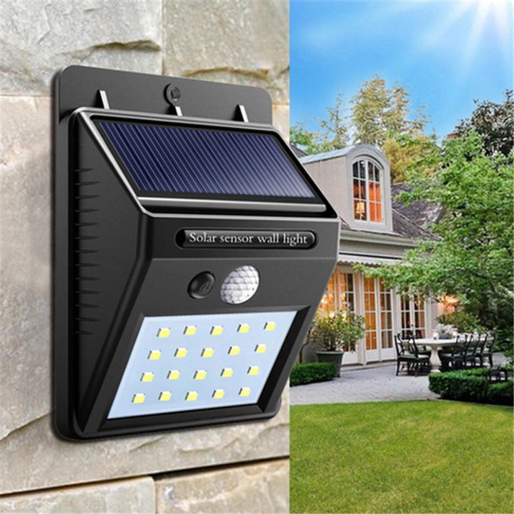 3pcs Solar Power 20 LED PIR Motion Sensor Wall Light Waterproof  Outdoor Path Yard Garden Security Lamp