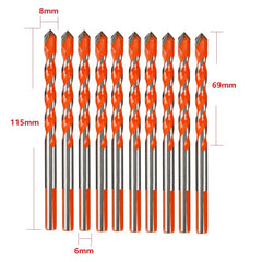 10Pcs 6/8mm Triangular Overlord Drill Metal Perforated Triangle Drill For Ceramic Tile And Glass Concrete Wall