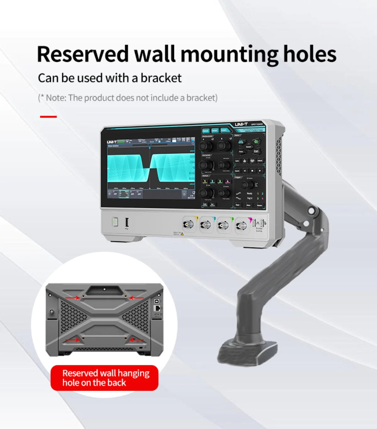 Oscilloscope 2/4 Channels 150MHz Bandwidth 12-bit ADC 1.25GSa/s Sampling Rate Large Storage Depth High-Definition Touch Screen
