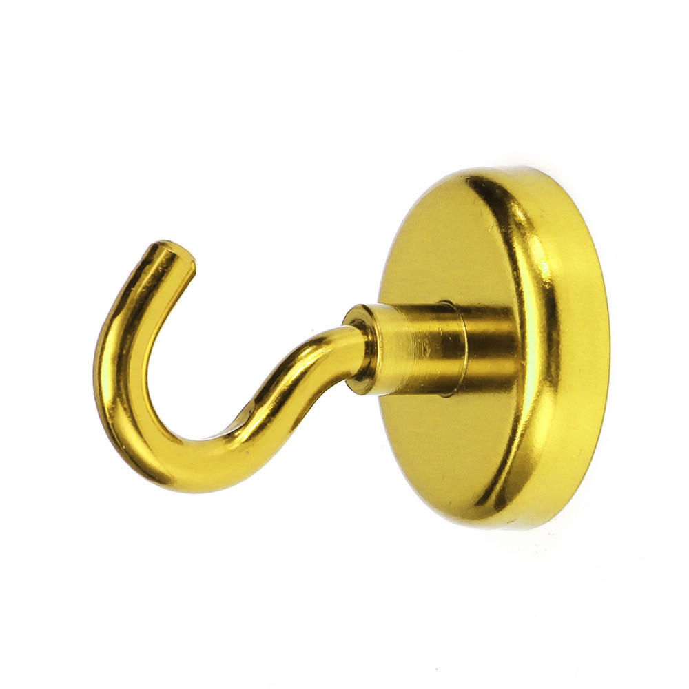 48mm 90KG Magnetic Hook Holder Neodymium Magnet Yellow Hook Magnet