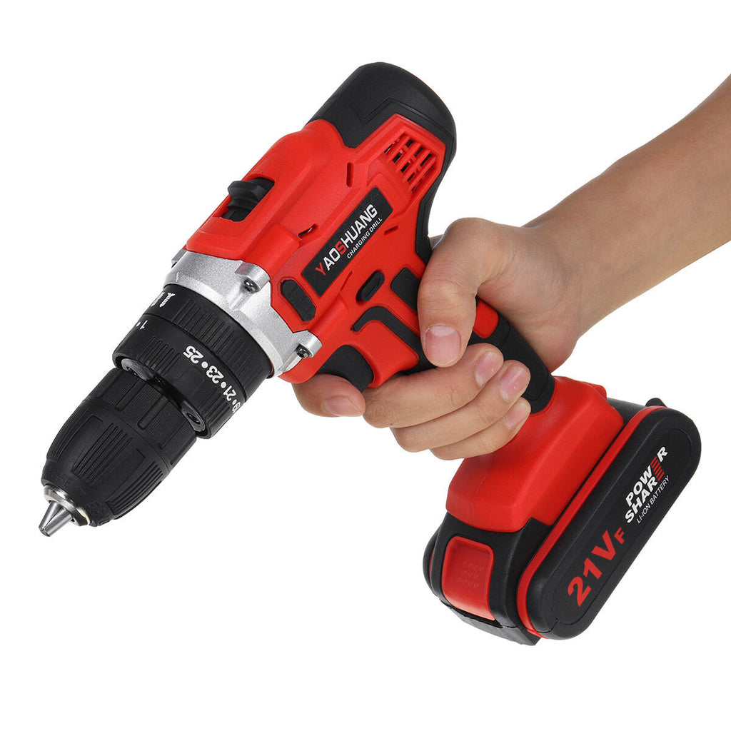 12/18/21V Electric Power Torque Impact Drill Cordless Hammer Screwdriver 25+3 35NM-56NM Power Tool