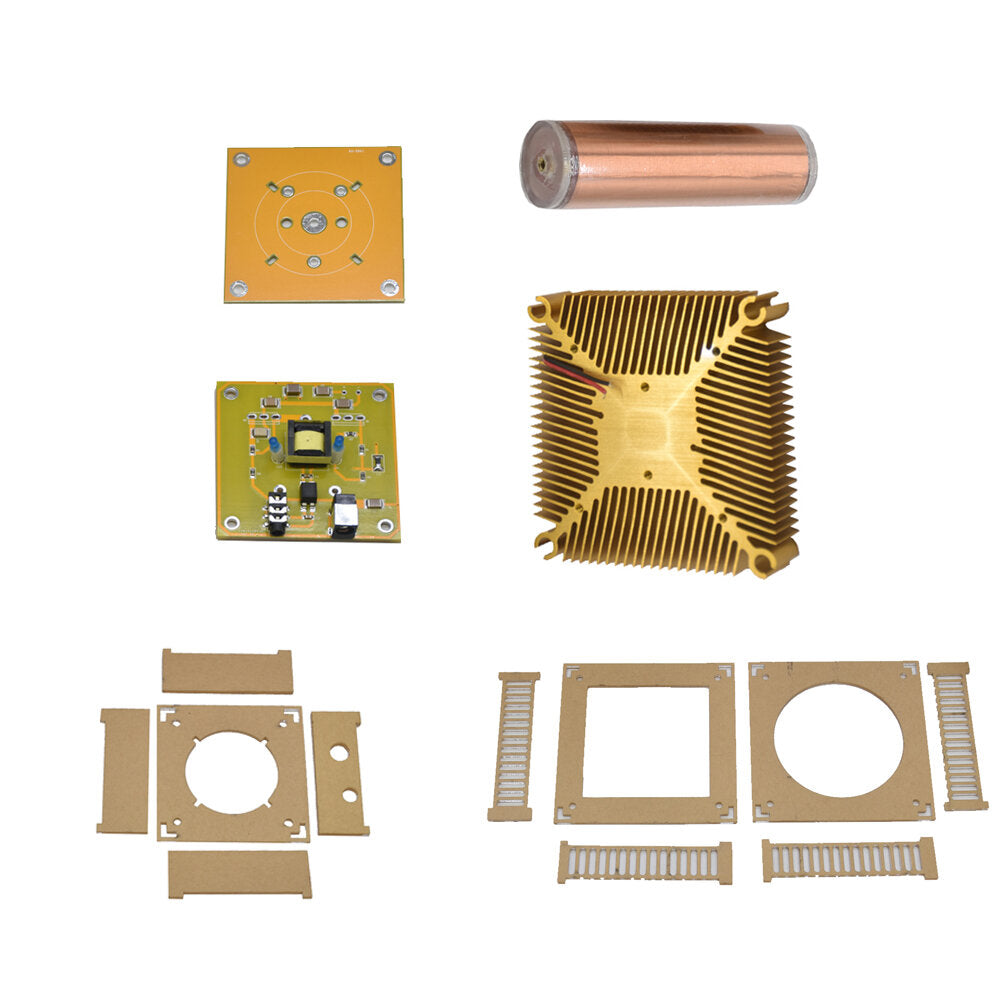 Music Tesla Coil Gold Base Plasma Speaker Wireless Transmission Sound Solid Power Model DIY Kit