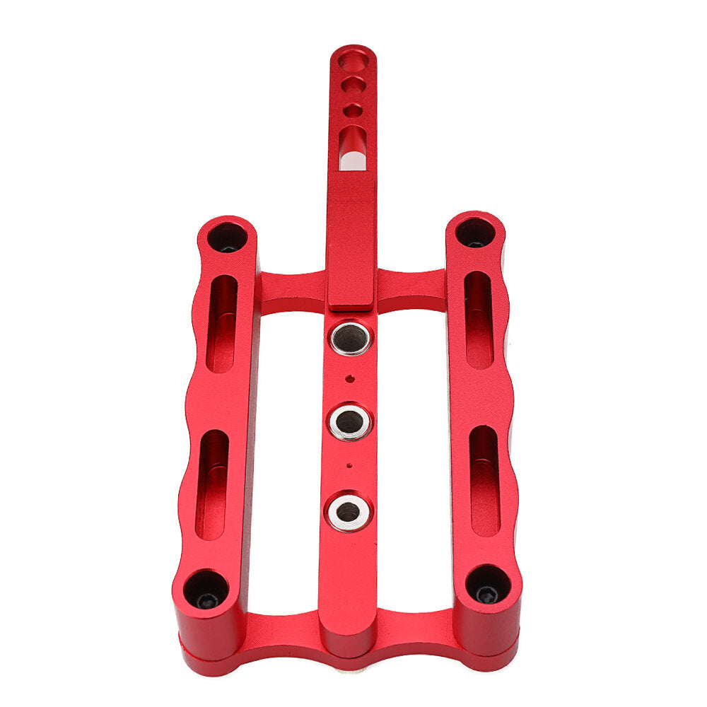 Self-Centering Doweling Jig for Woodworking, 6/8/10mm Drilling Tools, Durable Aluminum & Steel, Adjustable Stop