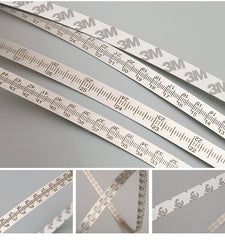 Stainless Steel Laser-Etched Ruler with Adhesive Backing, Dual Measurement, Sleek Silver Finish - Choose Length 0.6m to 2.5m