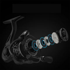 5.2:1 7+1 Bearings 33 Lbs Drag Aluminum Spool Stainless Steel Main Shaft Fresh and Saltwater Fishing Reel Carbon Fiber Spinning Reel