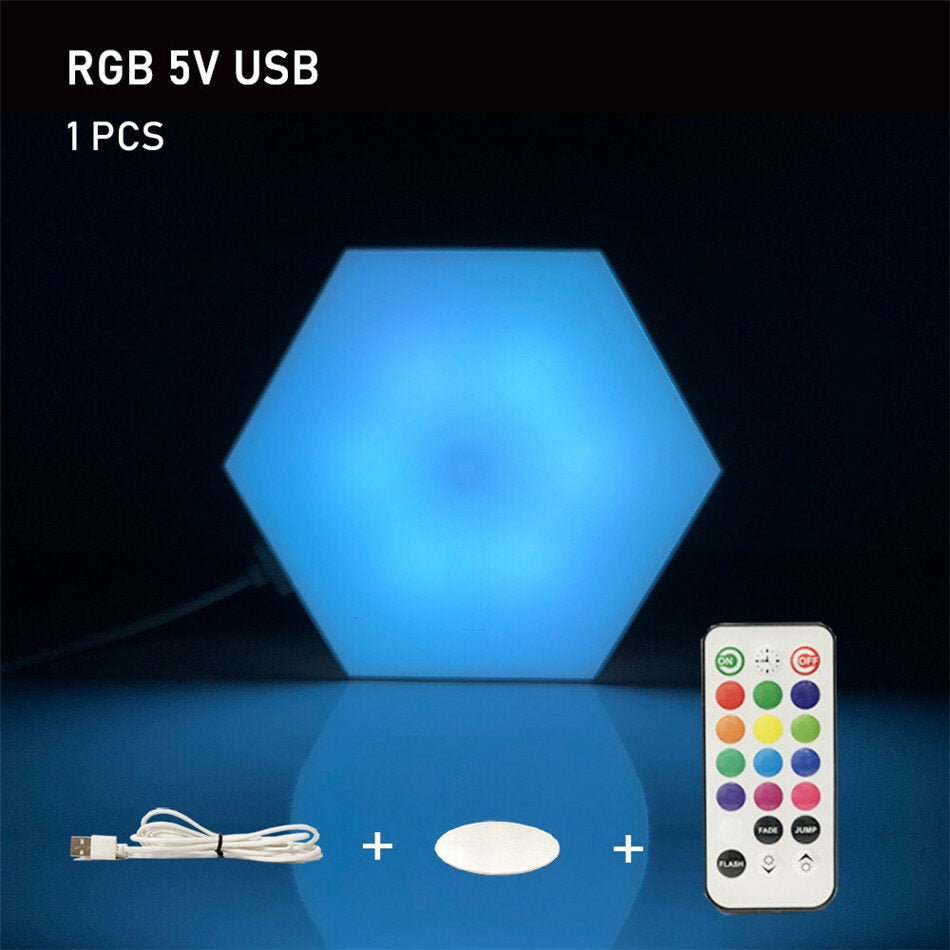 RGB LED Lamp Hexagon Light Touch Sensor RGBW LED Honeycomb Light Colorful Night Light USB with Remote