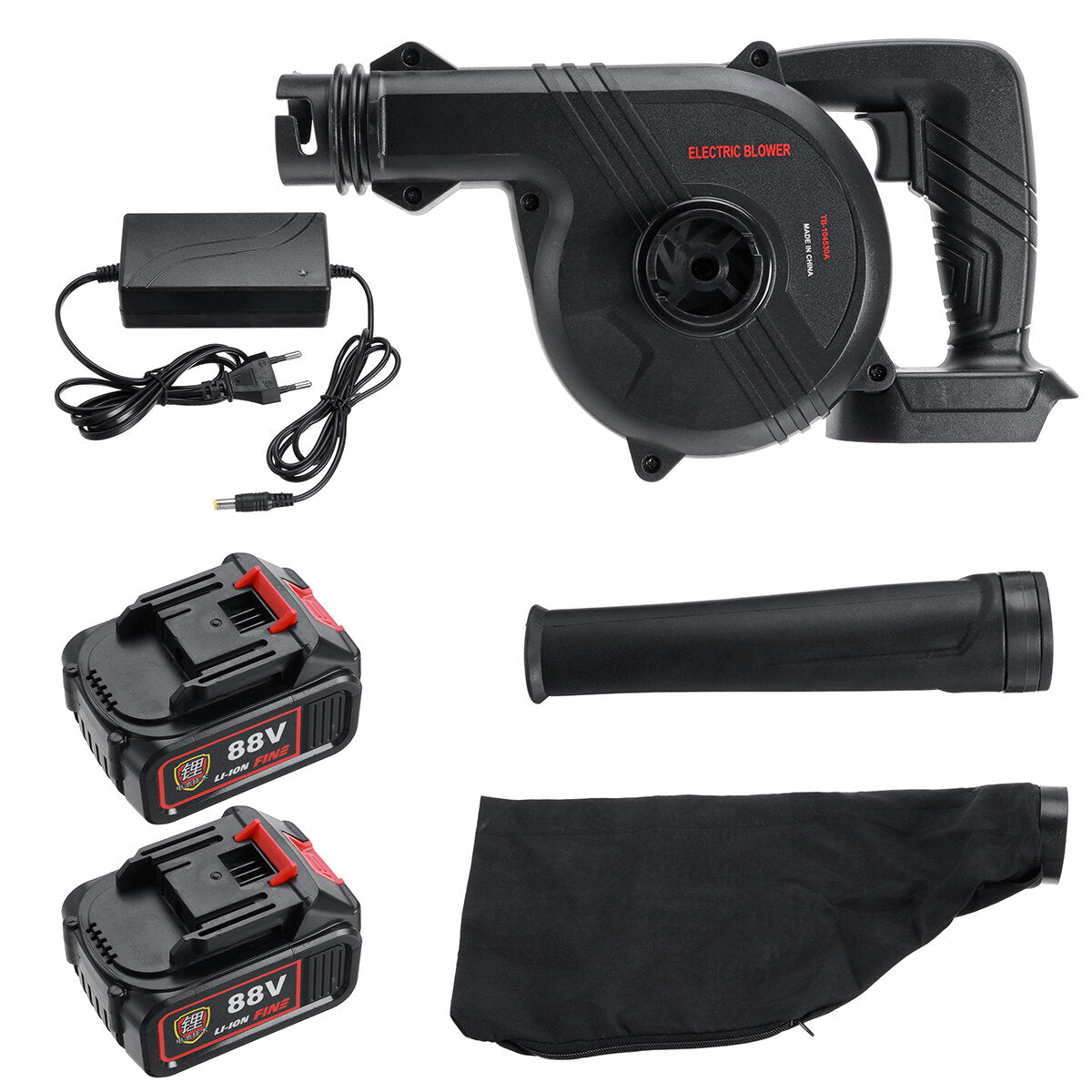 88VF 1500W 2-in-1 Electric Air Blower Wireless Vehicle Computer Vacuum Dust Collector Leaf Cleaner