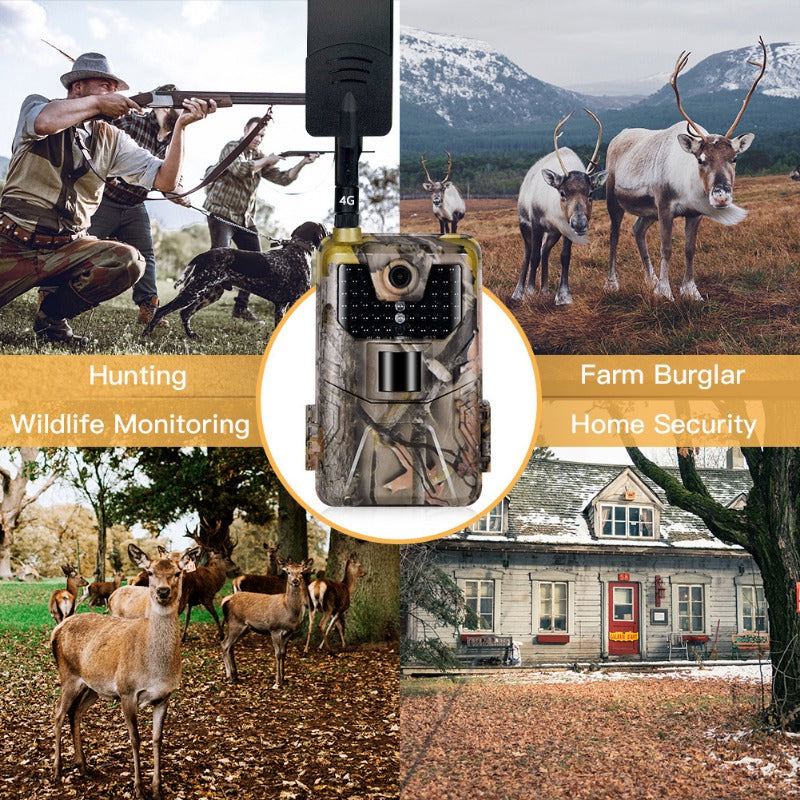 4G Hunting Trail Camera 16MP 1080P Wildlife Night Vision Cam Photo Traps Game Outdoors Shooting Cameras European Version