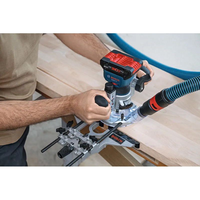 PRO GKF 18V-8 for Bosch Cordless Edge Router 18V Brushless Motor 6mm & 1/4'' Collets Professional Woodworking Trim Router With L-BOXX Case