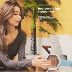 Hexagonal Mini Electric Heater with Temperature Control - Desktop Air Warmer Fan