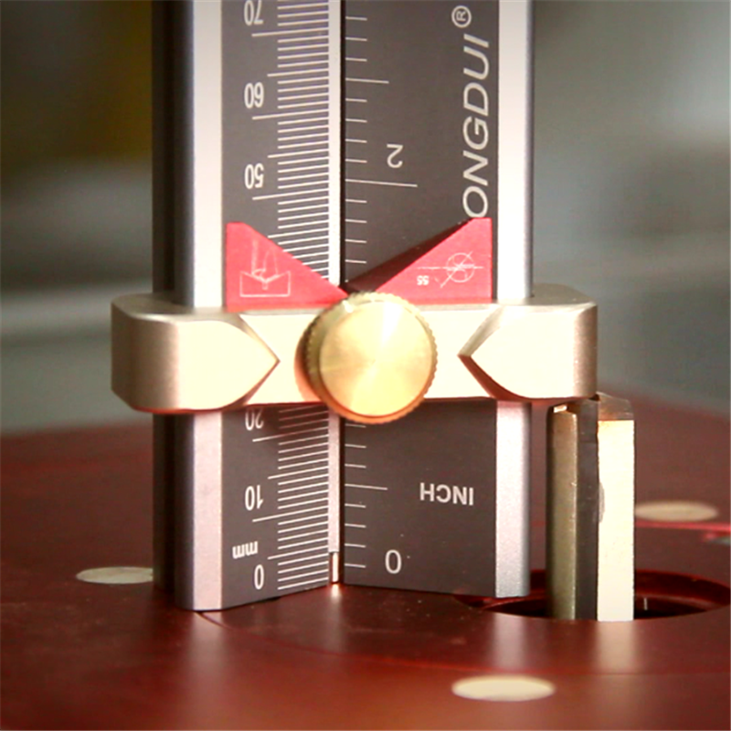 3-in-1 Multifunction Measuring Gauge for Drill Depth, Angle & Table Saw Height - Aluminum Alloy, Metric & Inch Scale
