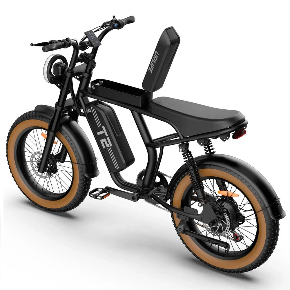 Electric Bike 48V 15.6AH 250W(Peak 1500W) Motor Recommended Top Speed 25KM/H 20inch Fat Tire 160KM Max Mileage 120KG Max Load Electric Bicycle