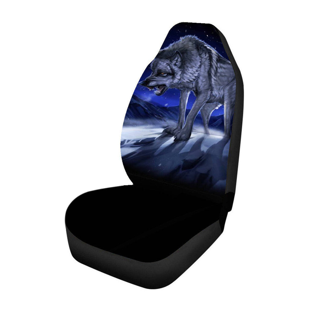 1/2PCS Front Car Seat Cover Protector Wolf printed Non-slip Universal