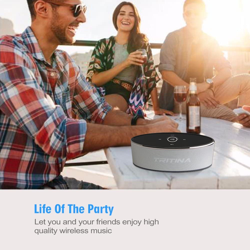Wireless Speaker Stereo HD Sound, Touch Control with Fashion Light, Bluetooth Built-in Mic Handsfree Calling, TF Card Slot & AUX