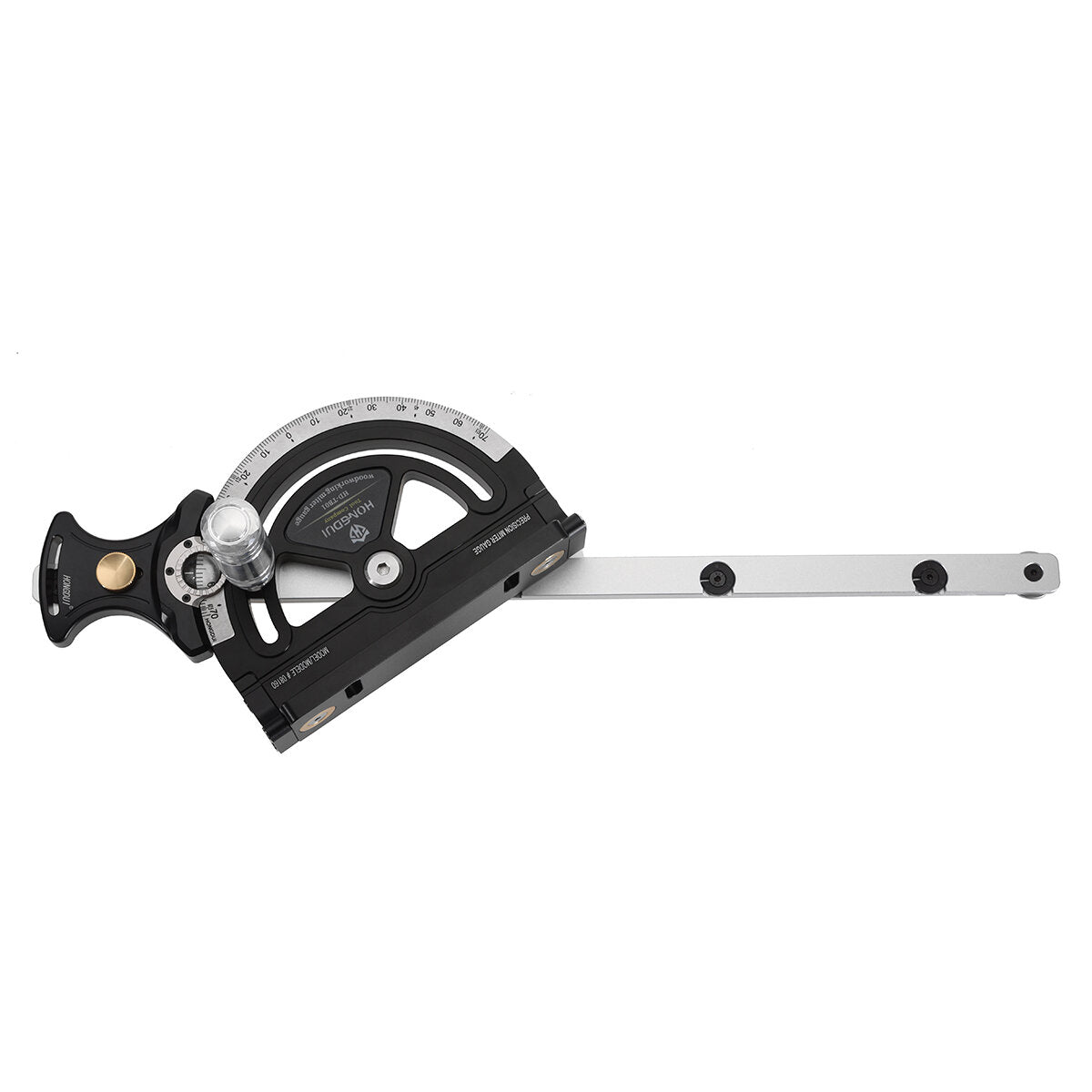 Precision Miter Gauge for Woodworking - Adjustable 0-70° Angles, CNC Precision, Black Aluminum Alloy, 1.5kg