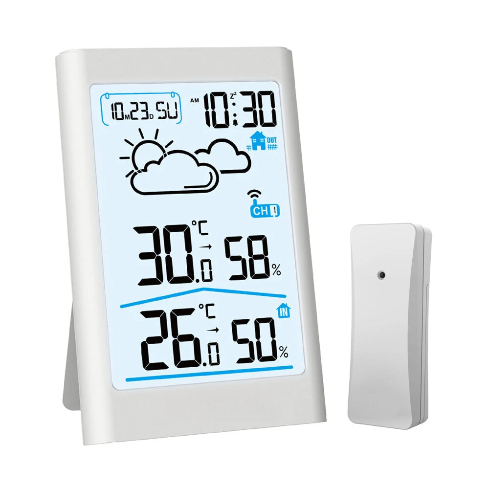 LCD Digital Smart Wireless Weather Station In/Outdoor Thermometer Hygrometer Remote Sensor Alarm Time Clock Weather Forecast