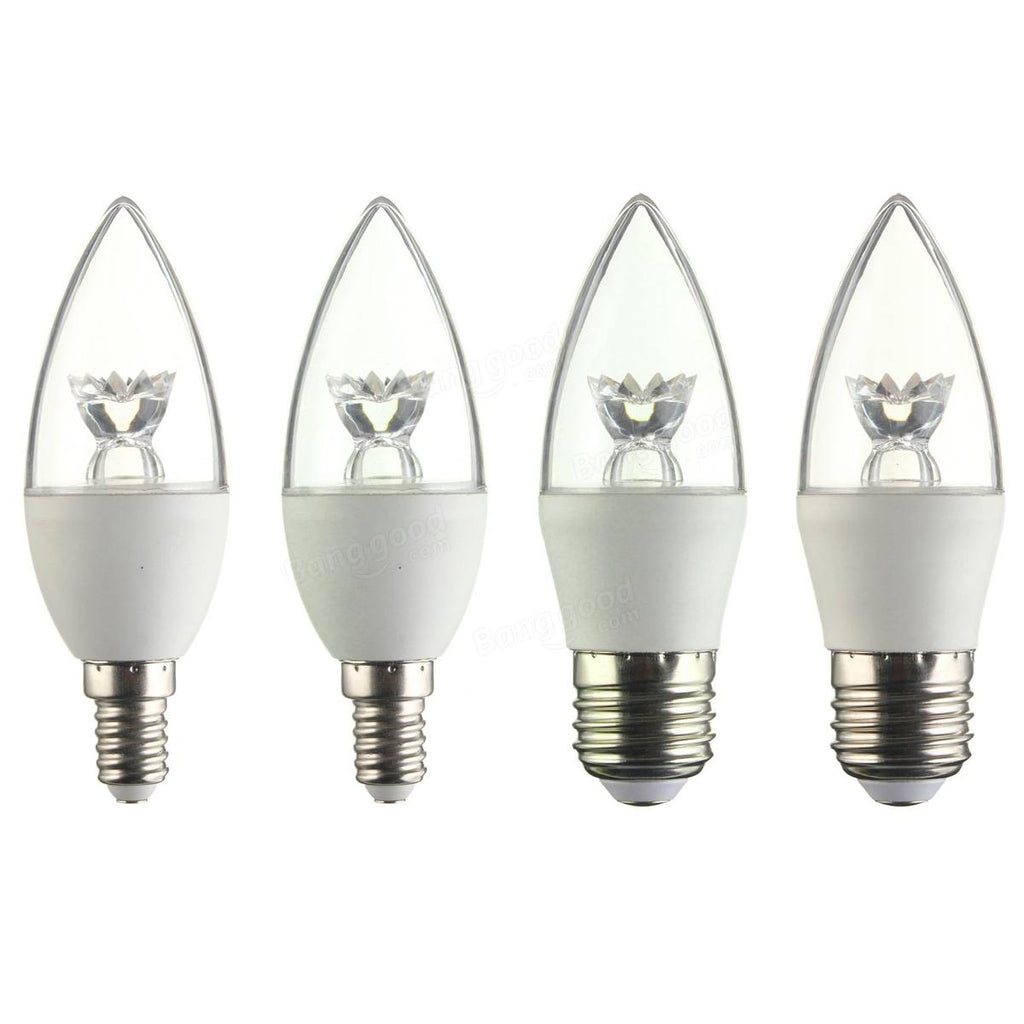 E27 E14 5W C37 LED COB Warm White White Candle Light Lamp Bulb AC 100-240V
