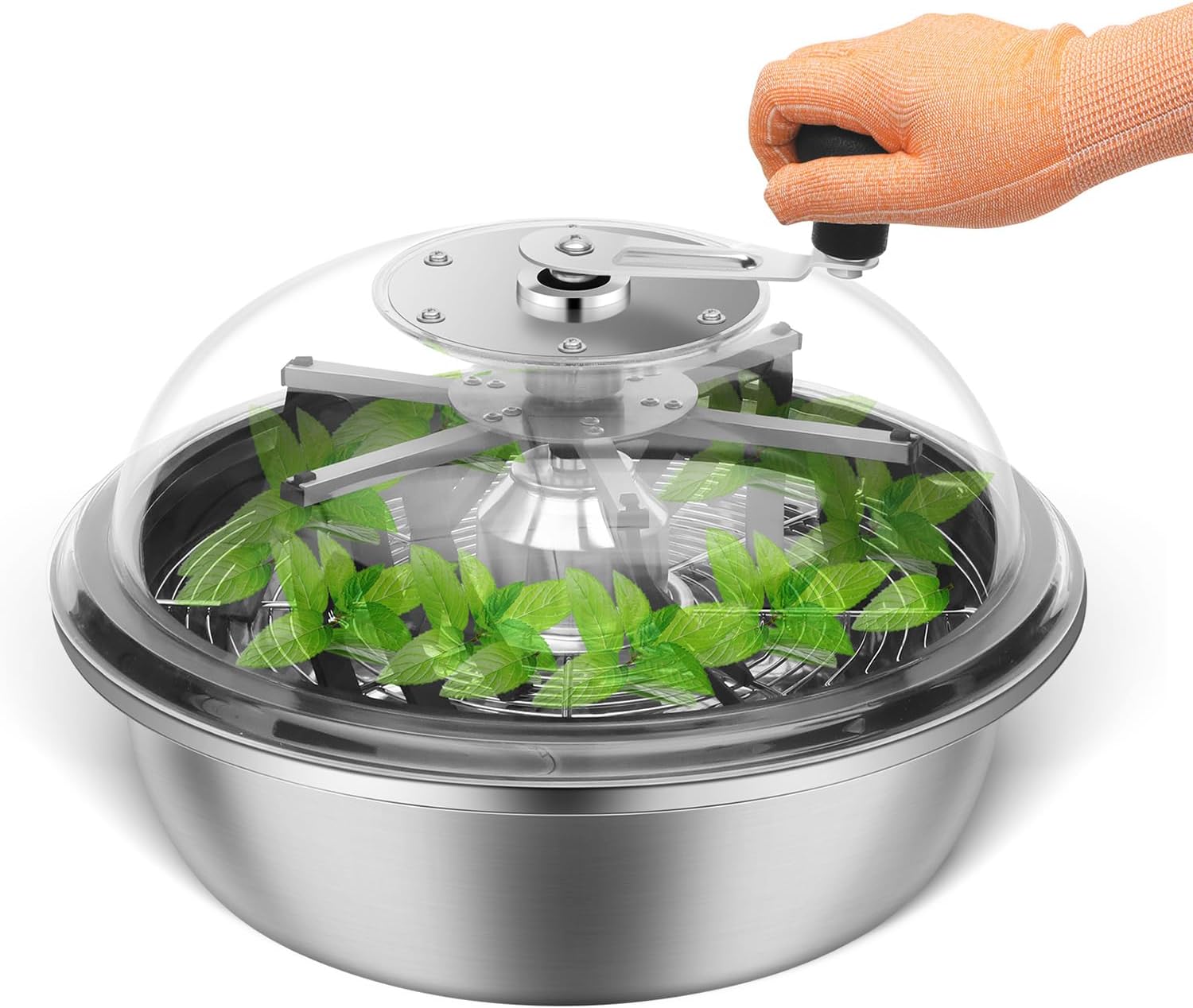 Greenzech 13", 16" & 19" Bud Leaf Bowl Trimmer, Manual Twist Spin Cutter, Clear Dome, Stainless Steel Blades for Buds & Flowers