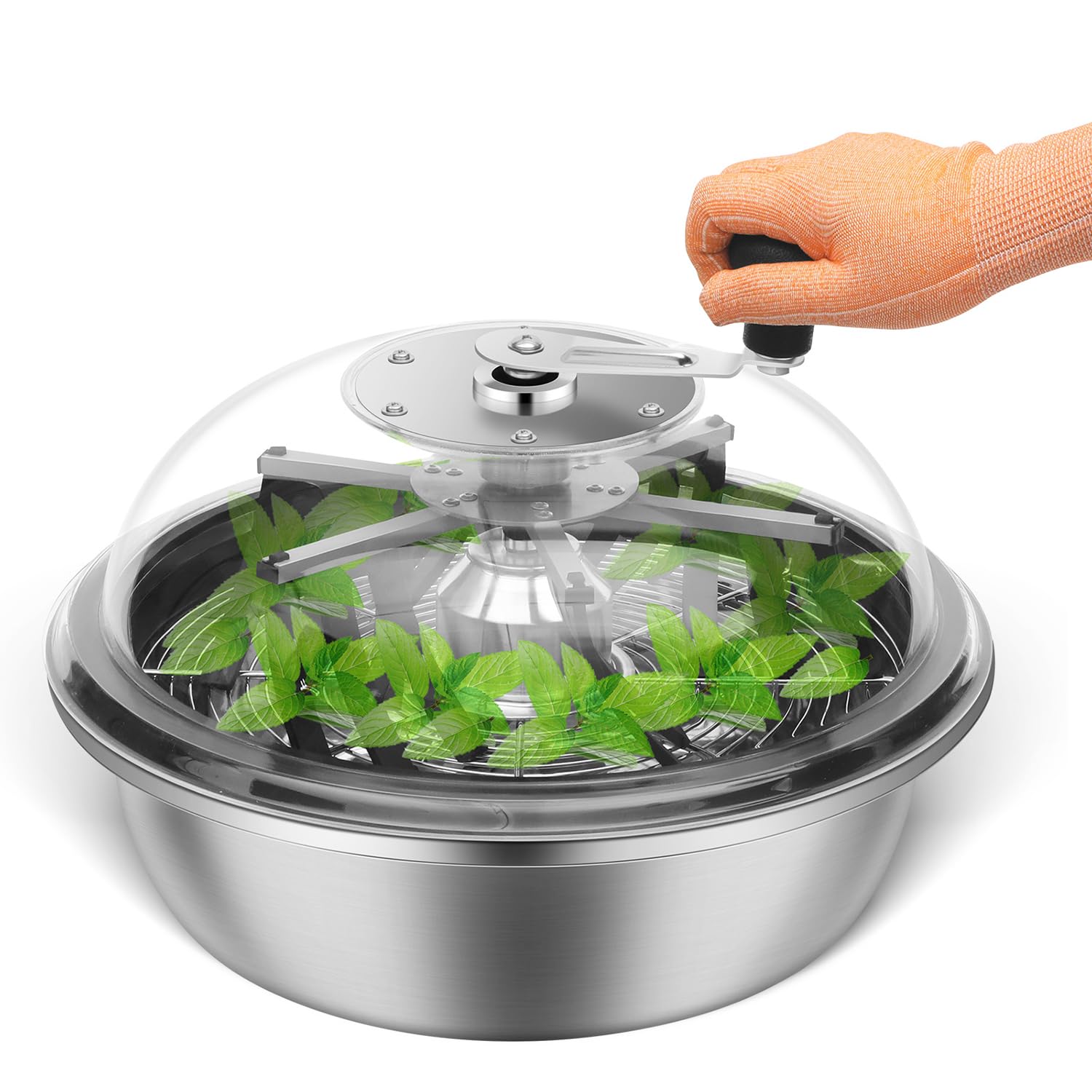 Greenzech 13", 16" & 19" Bud Leaf Bowl Trimmer, Manual Twist Spin Cutter, Clear Dome, Stainless Steel Blades for Buds & Flowers