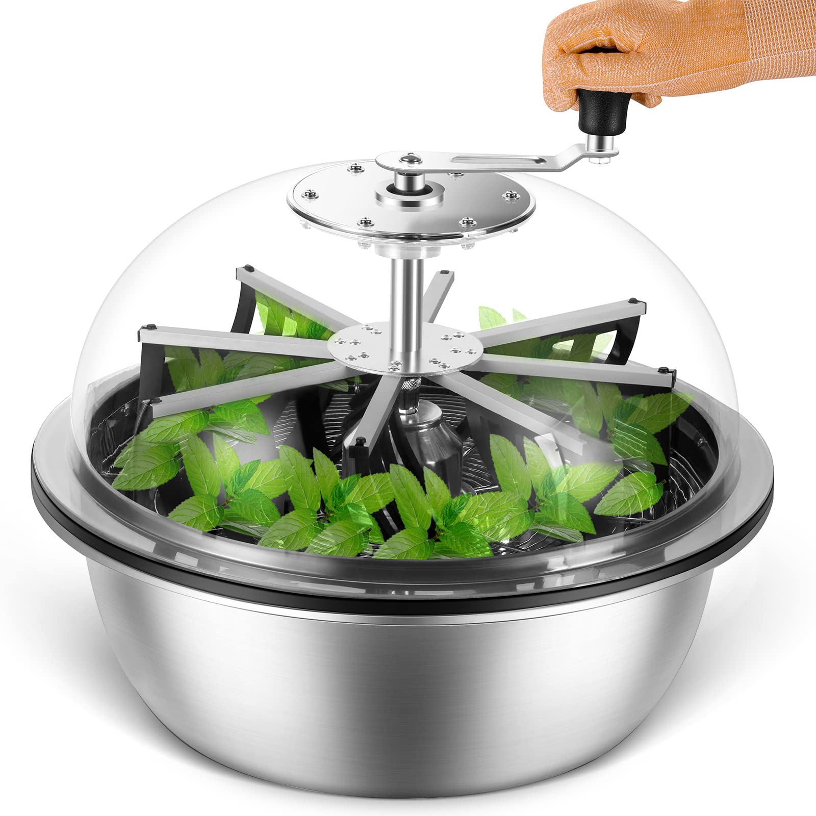 Greenzech 13", 16" & 19" Bud Leaf Bowl Trimmer, Manual Twist Spin Cutter, Clear Dome, Stainless Steel Blades for Buds & Flowers