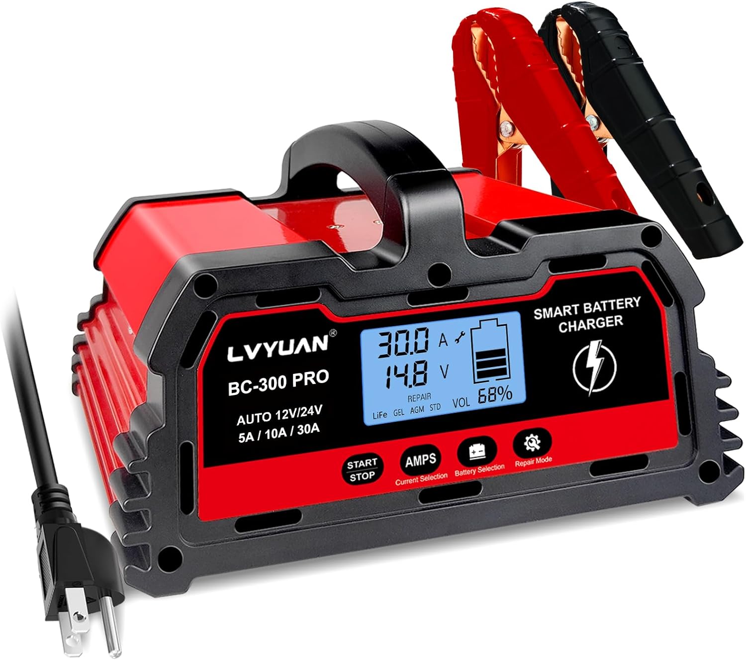 GreenZech Elite Smart Battery Charger | 20A & 30A High-Power Models | 12V/24V Professional LiFePO4 & Lead-Acid Maintainer