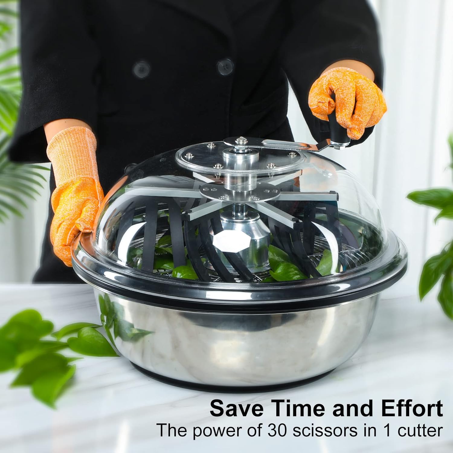 Greenzech 13", 16" & 19" Bud Leaf Bowl Trimmer, Manual Twist Spin Cutter, Clear Dome, Stainless Steel Blades for Buds & Flowers