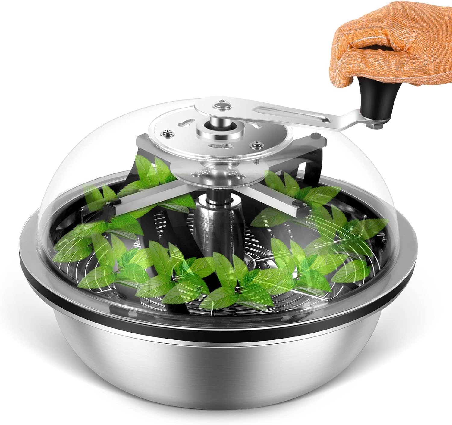 Greenzech 13", 16" & 19" Bud Leaf Bowl Trimmer, Manual Twist Spin Cutter, Clear Dome, Stainless Steel Blades for Buds & Flowers