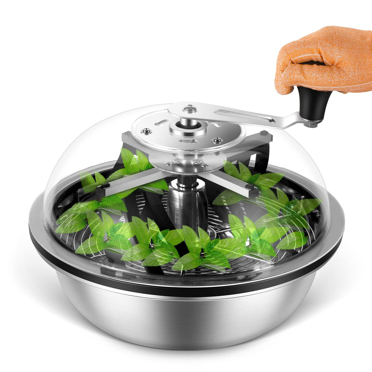Greenzech 13", 16" & 19" Bud Leaf Bowl Trimmer, Manual Twist Spin Cutter, Clear Dome, Stainless Steel Blades for Buds & Flowers