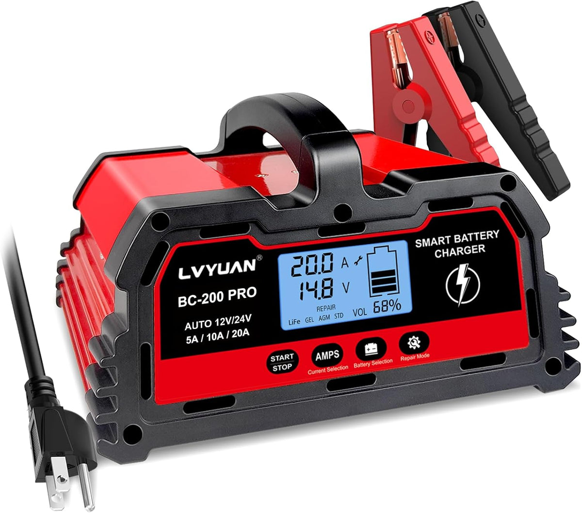 GreenZech Elite Smart Battery Charger | 20A & 30A High-Power Models | 12V/24V Professional LiFePO4 & Lead-Acid Maintainer