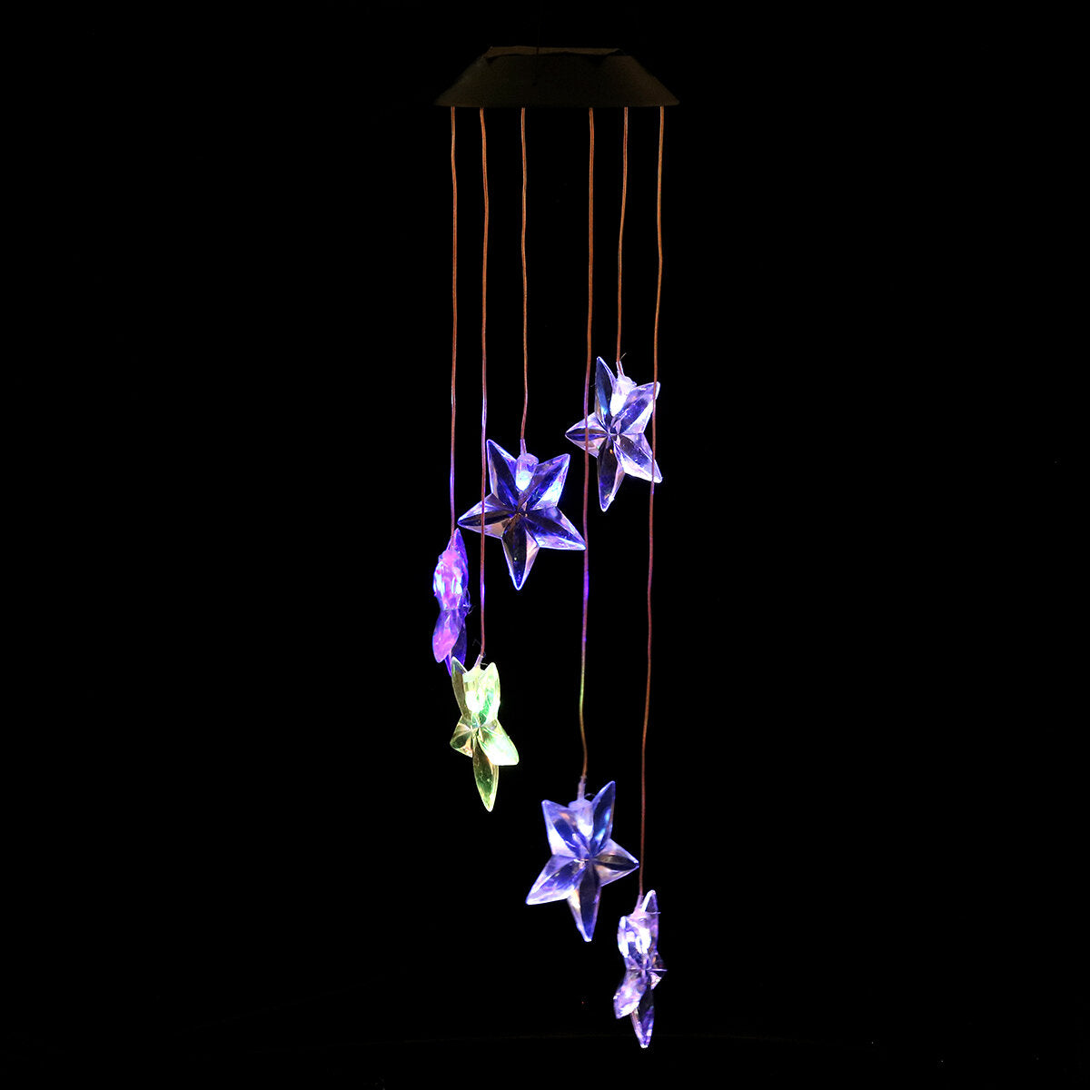 Color Changing LED Solar Powered Wind Chime Light Hanging Garden Yard Decor