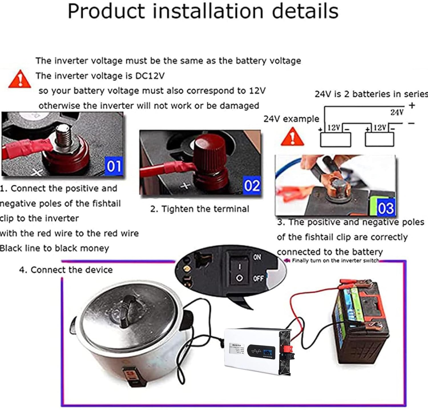 GreenZech VR Inverter | 10000W 12000W Peak | 5000W 6000W Rated | 12V to 96V DC to 220V AC Pure Sine Wave Station