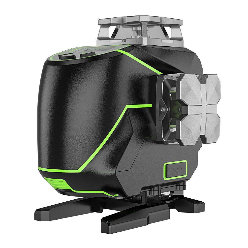 16 lines 4D Cross Line Laser Level Bluetooth & Remote Control Functions Green Beam with Hard Carry Case