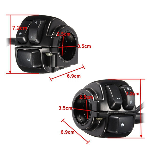 Pair 1inch 25mm Motorcycle Handlebar Control Switch Housing Wiring Harness for Harley