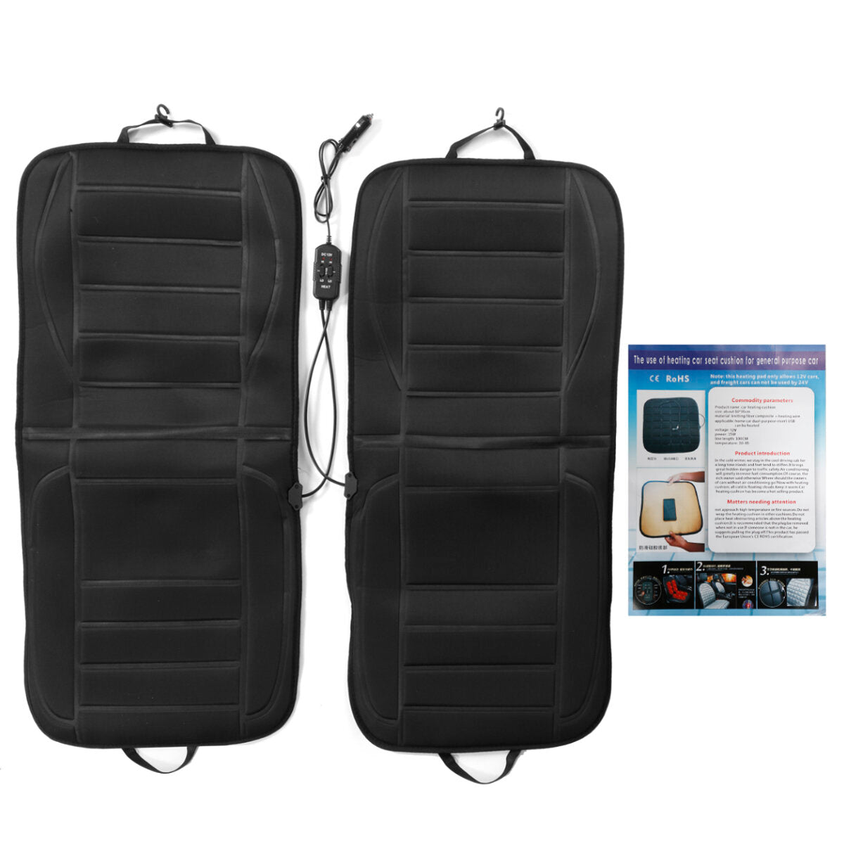 Thickening Heated Car Seat Heater Cushion Chair Heater Heating Mat 60C Warmer Cover Pad 96W 12V 2 PCS