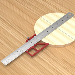 45/90° Scribing Ruler - Durable Aluminum Tool for Precision Line & Circle Drawing, Vertical Measurements, Compact Design